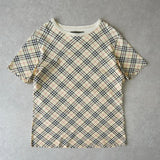 バーバリー ホースロゴ 刺繍ノバチェック Tシャツ アイボリー レディース - NEWSED