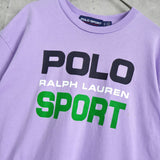 ポロ スポーツ ラルフローレン ショート丈 ロゴ Tシャツ パープル - NEWSED