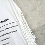 エムエムシックス メゾン マルジェラ カレンダーロゴ フリンジ Tシャツ ホワイト - NEWSED