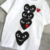 Play Comme des Garçons 白色心形徽标印花 T 恤
