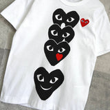 プレイ コムデギャルソン ハートロゴ プリント Tシャツ ホワイト - NEWSED
