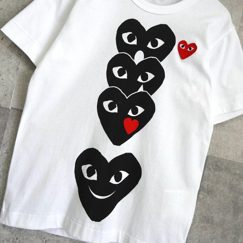 コムデギャルソン　黒ハートロゴ ホワイトTシャツ PLAY COMME des GARCONS プレイ コムデギャルソン ブラックハート T