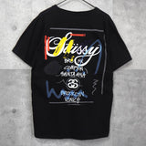 ステューシー ワールドツアー グラフィック Tシャツ ブラック - NEWSED