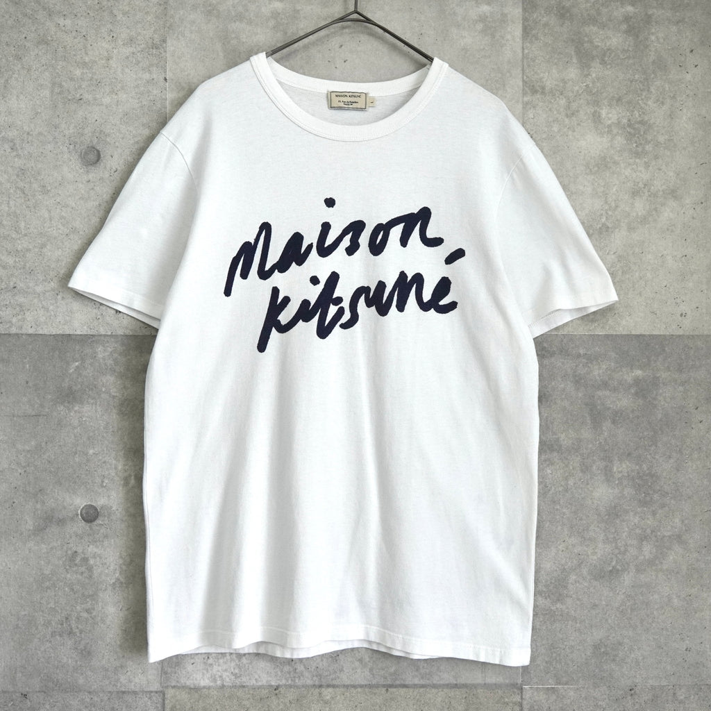 メゾン キツネ 筆記体ロゴ Tシャツ ホワイト