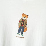 メゾンキツネ フォックス プリント Tシャツ ホワイト - NEWSED