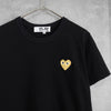 Play Comme des Garçons 黑色心形徽标 T 恤