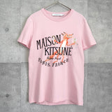 メゾン キツネ プリント Tシャツ ピンク - NEWSED