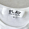 Play Comme des Garçons 白色心形徽标 T 恤