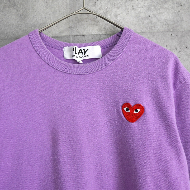 プレイ コムデギャルソン ハートロゴ Tシャツ パープル AD2018