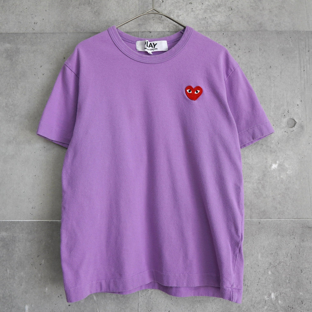 プレイ コムデギャルソン ハートロゴ Tシャツ パープル AD2018