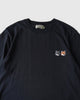 メゾン キツネ ダブルフォックスヘッド Tシャツ ブラック L メンズ