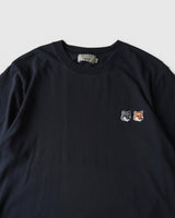メゾン キツネ ダブルフォックスヘッド Tシャツ ブラック L メンズ - NEWSED