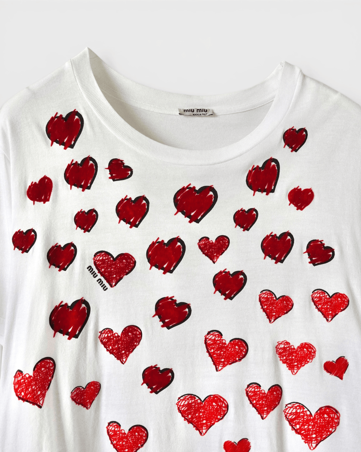 ミュウミュウ ハート Tシャツ ホワイト L レディース - NEWSED