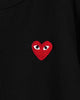 プレイ コム デ ギャルソン ハートロゴ Tシャツ ブラック L レディース