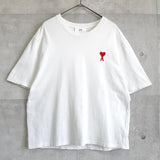 アミ パリス ハート ロゴ 刺繍 ラージフィット Tシャツ トップス ホワイト L〜XL相当 - NEWSED