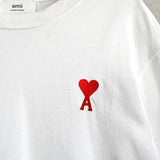アミ パリス ハート ロゴ 刺繍 ラージフィット Tシャツ トップス ホワイト L〜XL相当 - NEWSED