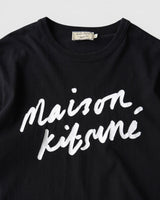 メゾン キツネ 筆記体ロゴ Tシャツ Mサイズ ブラック メンズ - NEWSED