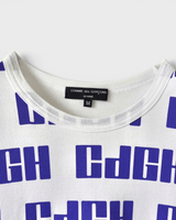 コム デ ギャルソン オム ロゴ 総柄 Tシャツ ホワイト M メンズ レディース - NEWSED