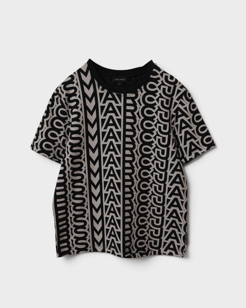 マークジェイコブス 総柄 Tシャツ ブラック アイボリー M レディース