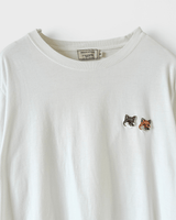 メゾン キツネ ダブルフォックスヘッド Tシャツ ホワイト M メンズ レディース - NEWSED