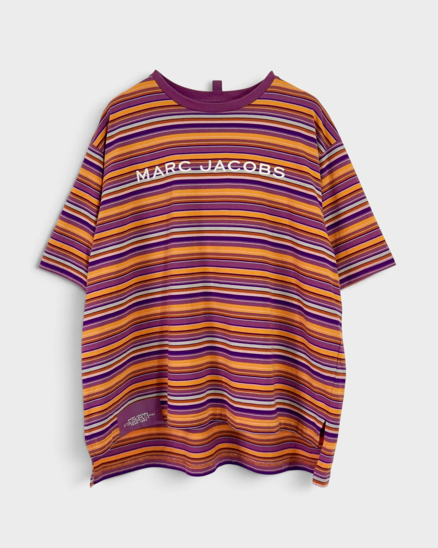 マークジェイコブス オーバーサイズ ロゴ ボーダー Tシャツ マルチカラー O/S レディース - NEWSED