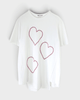 コム デ ギャルソン コムコム ビジュー ハート オーバーサイズ Tシャツ ホワイト S レディース