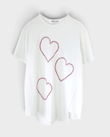コム デ ギャルソン コムコム ビジュー ハート オーバーサイズ Tシャツ ホワイト S レディース - NEWSED