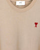 アミパリ アミ パリス ハートロゴ Tシャツ ベージュ S メンズ レディース