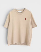 アミパリ アミ パリス ハートロゴ Tシャツ ベージュ S メンズ レディース - NEWSED