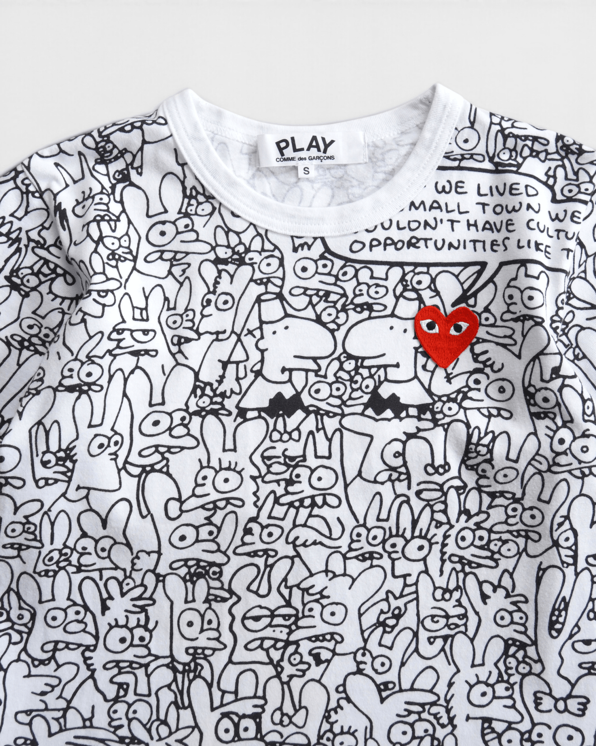 プレイ コム デ ギャルソン Tシャツ ホワイト ブラック S レディース - NEWSED