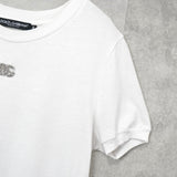 ドルチェ&ガッバーナ ラインストーン ワンポイントロゴ Tシャツ チビT ホワイト レディース - NEWSED
