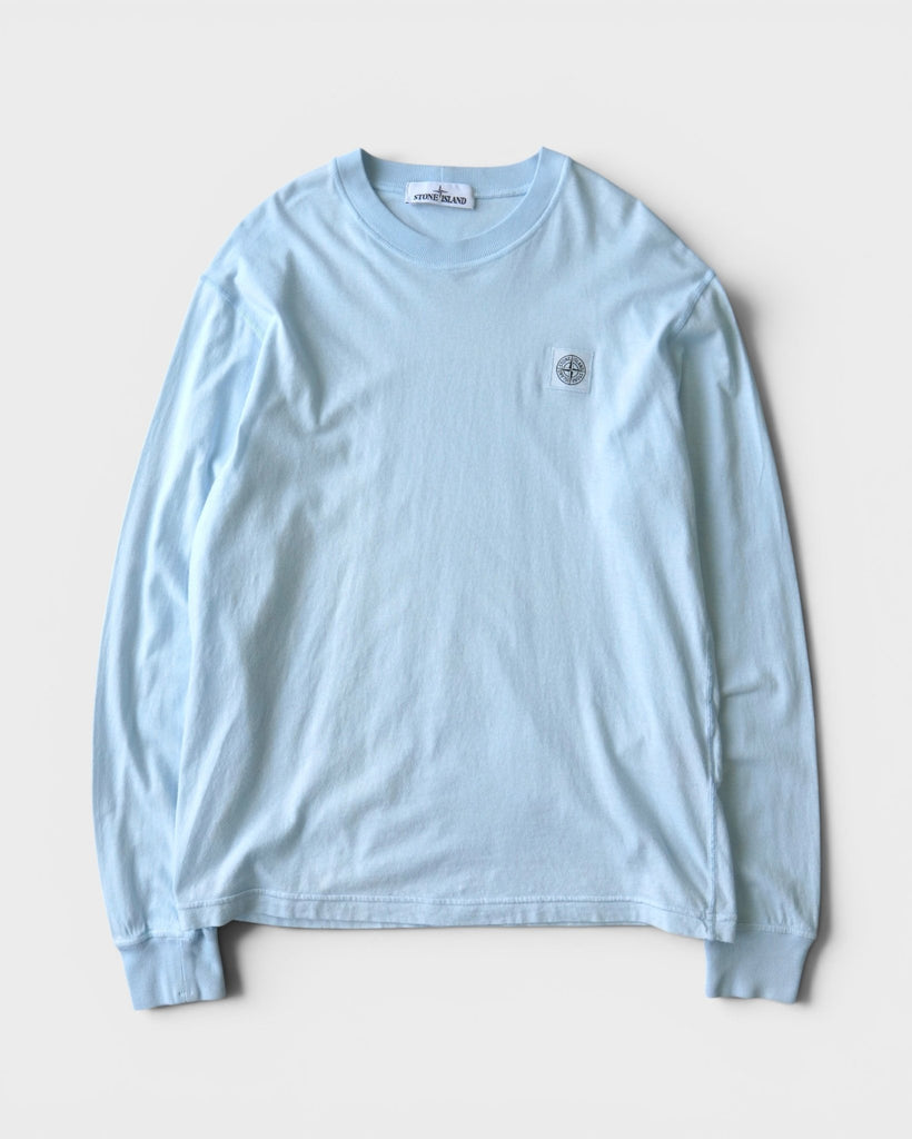 ストーン アイランド コンパスロゴ 長袖Tシャツ ロンT ライトブルー メンズ