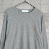 メゾン キツネ フォックスヘッド 長袖Tシャツ ロンT グレー - NEWSED