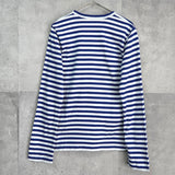 プレイ コム デ ギャルソン ハートロゴ ボーダー ロンT 長袖Tシャツ ネイビー / ホワイト - NEWSED
