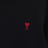 アミパリ アミ パリス ハートロゴ ロンT 長袖Tシャツ ブラック - NEWSED