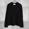 アミパリ アミ パリス ハートロゴ ロンT 長袖Tシャツ ブラック