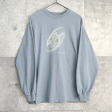 サンサンギア プリント ロンT 長袖Tシャツ ブルー - NEWSED