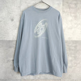 サンサンギア プリント ロンT 長袖Tシャツ ブルー - NEWSED
