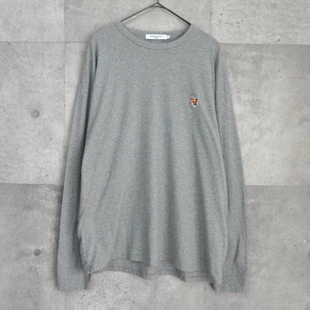 メゾン キツネ フォックスヘッド 長袖Tシャツ ロンT グレー