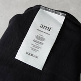 アミパリ アミ パリス ハートロゴ ロンT 長袖Tシャツ ブラック - NEWSED