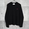 アミパリ アミ パリス ハートロゴ ロンT 長袖Tシャツ ブラック