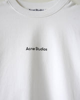 アクネ ストゥディオズ ロゴ オーバーサイズ ロンT 長袖Tシャツ ホワイト XS メンズ レディース - NEWSED