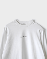 アクネ ストゥディオズ ロゴ オーバーサイズ ロンT 長袖Tシャツ ホワイト XS メンズ レディース - NEWSED