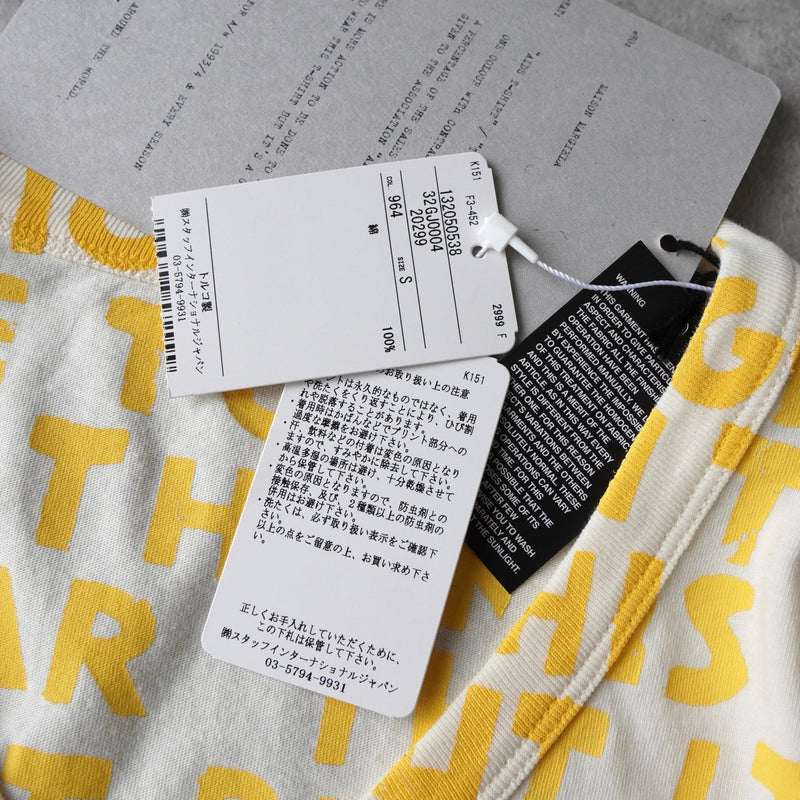 メゾン マルジェラ エイズT Vネック Tシャツ 半袖トップス イエロー タグ付き未使用品 - NEWSED