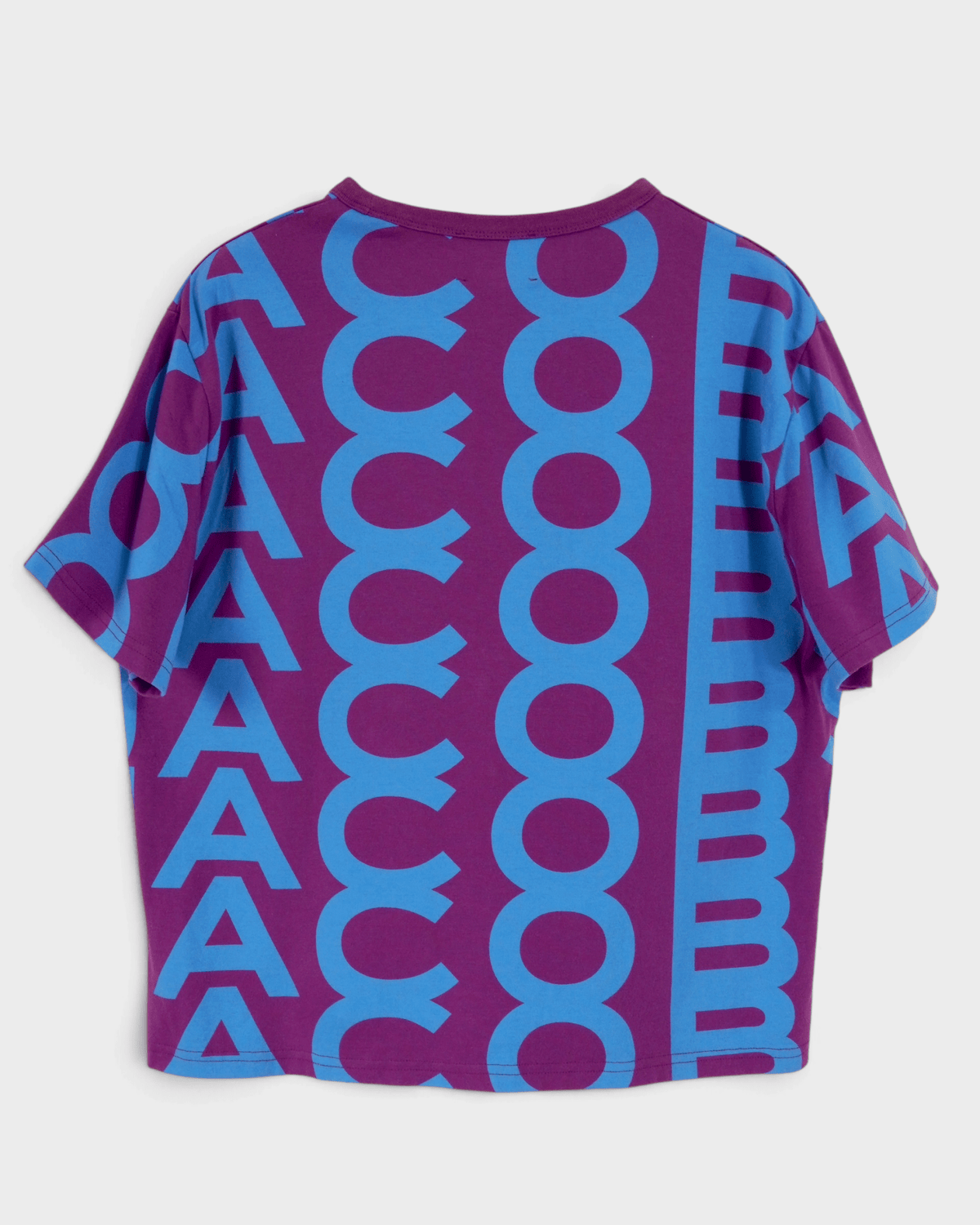 マークジェイコブス ロゴ 総柄 Tシャツ ブルー パープル XL レディース - NEWSED