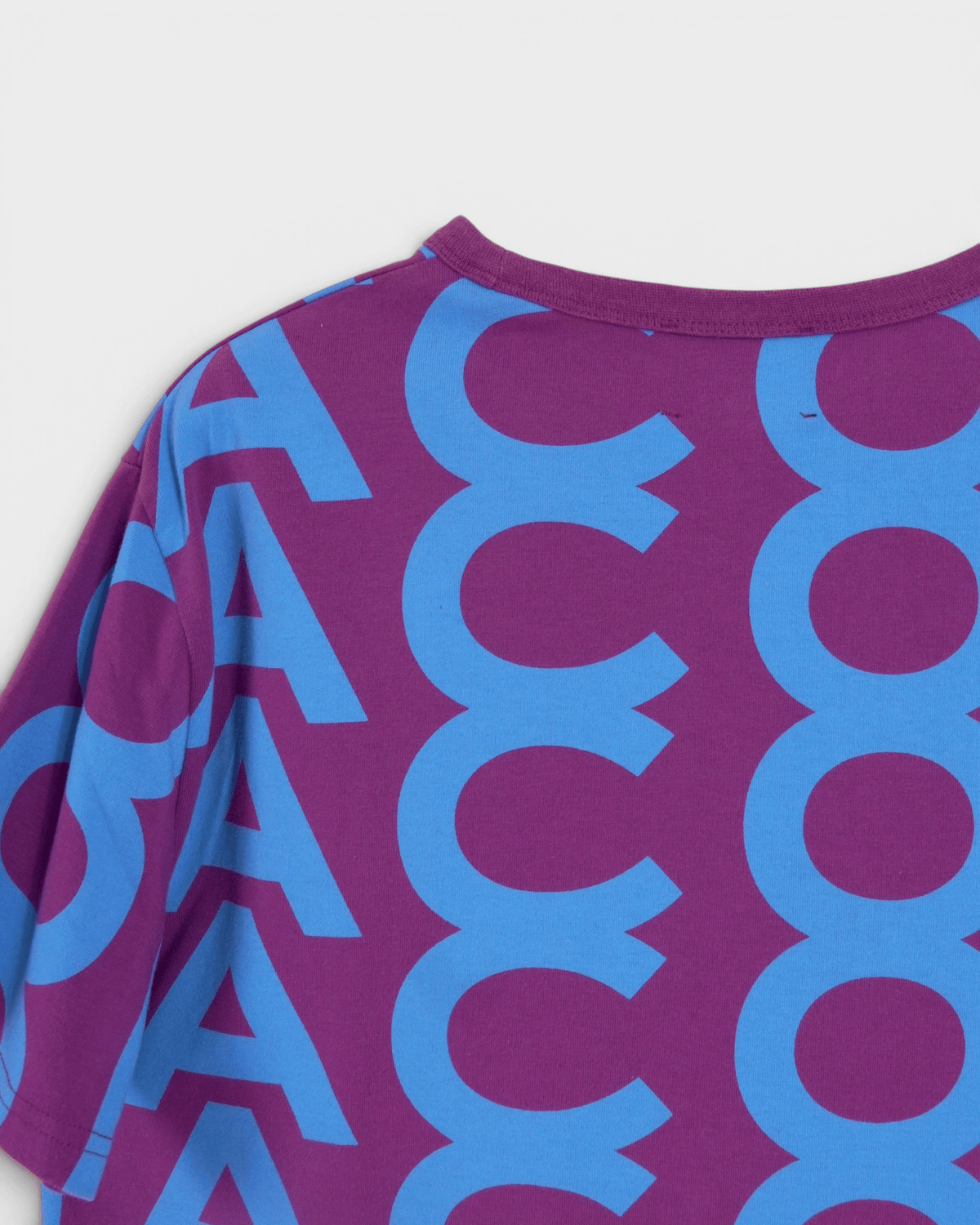マークジェイコブス ロゴ 総柄 Tシャツ ブルー パープル XL レディース - NEWSED