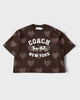 コーチ ホース アンド キャリッジ ハート クロップド Tシャツ オーガニック コットン XS ブラウン レディース
