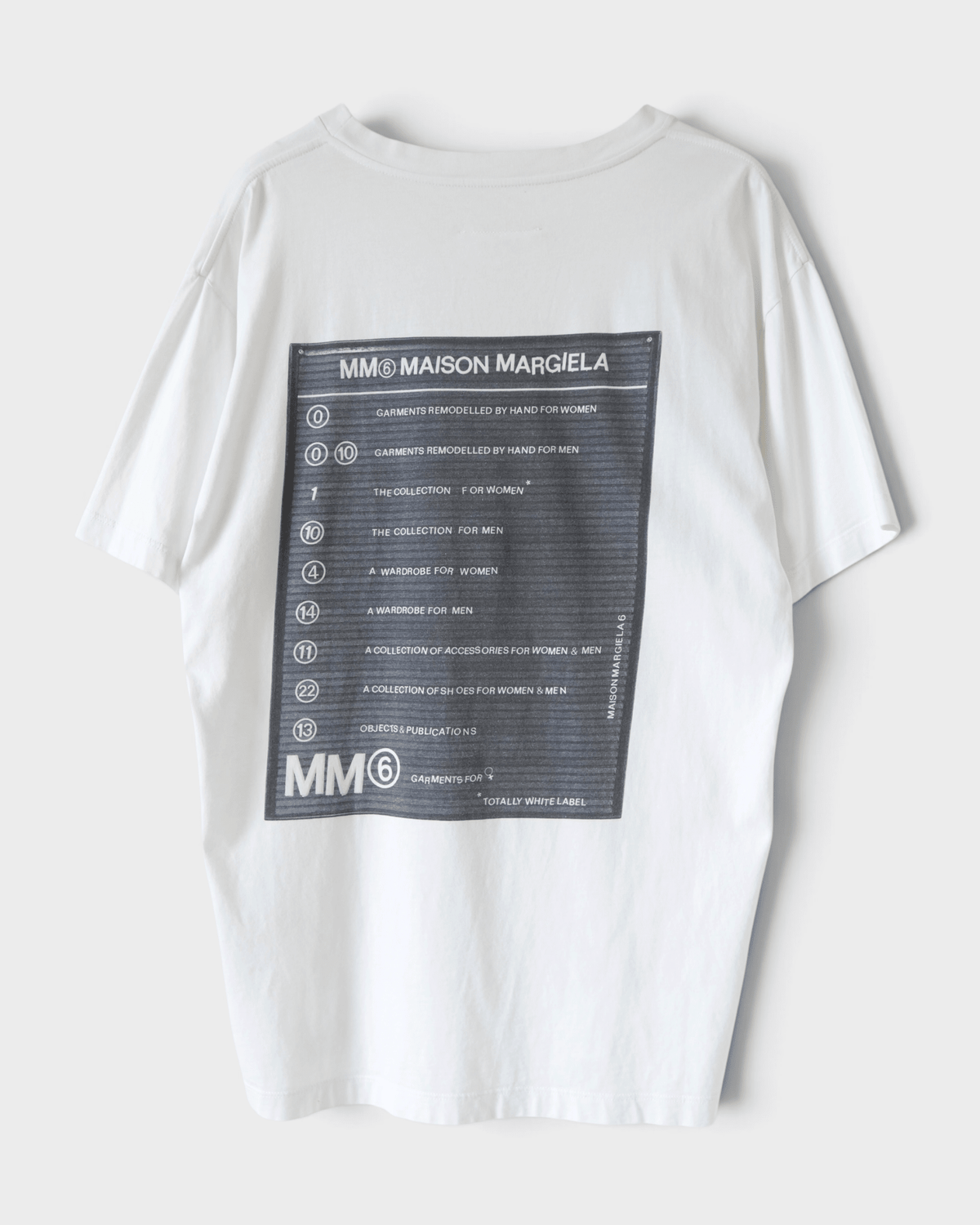 エムエムシックス メゾン マルジェラ バックプリント オーバーサイズ Tシャツ ホワイト XS メンズ レディース - NEWSED
