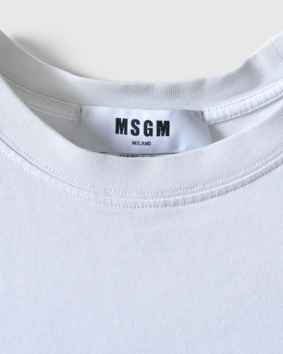 エムエスジーエム グリッター ロゴ Tシャツ ホワイト XS レディース - NEWSED