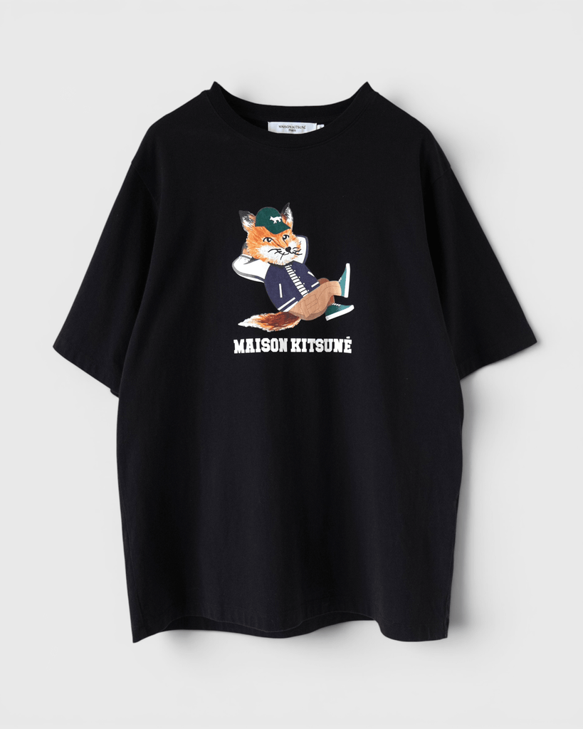 メゾン キツネ チラックスフォックス Tシャツ ブラック XS メンズ レディース